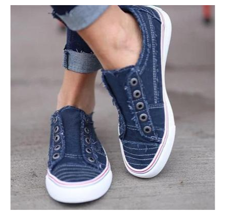 Flat bottom women's canvas shoes