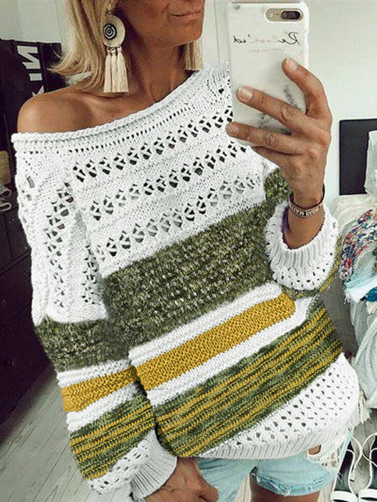 Printed round neck sweater