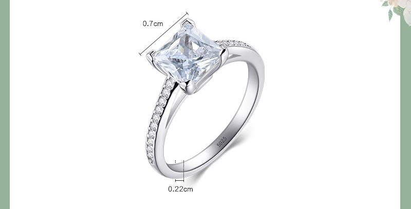 Classic Luxury Silver Plated Platinum Ring With Diamond Ring