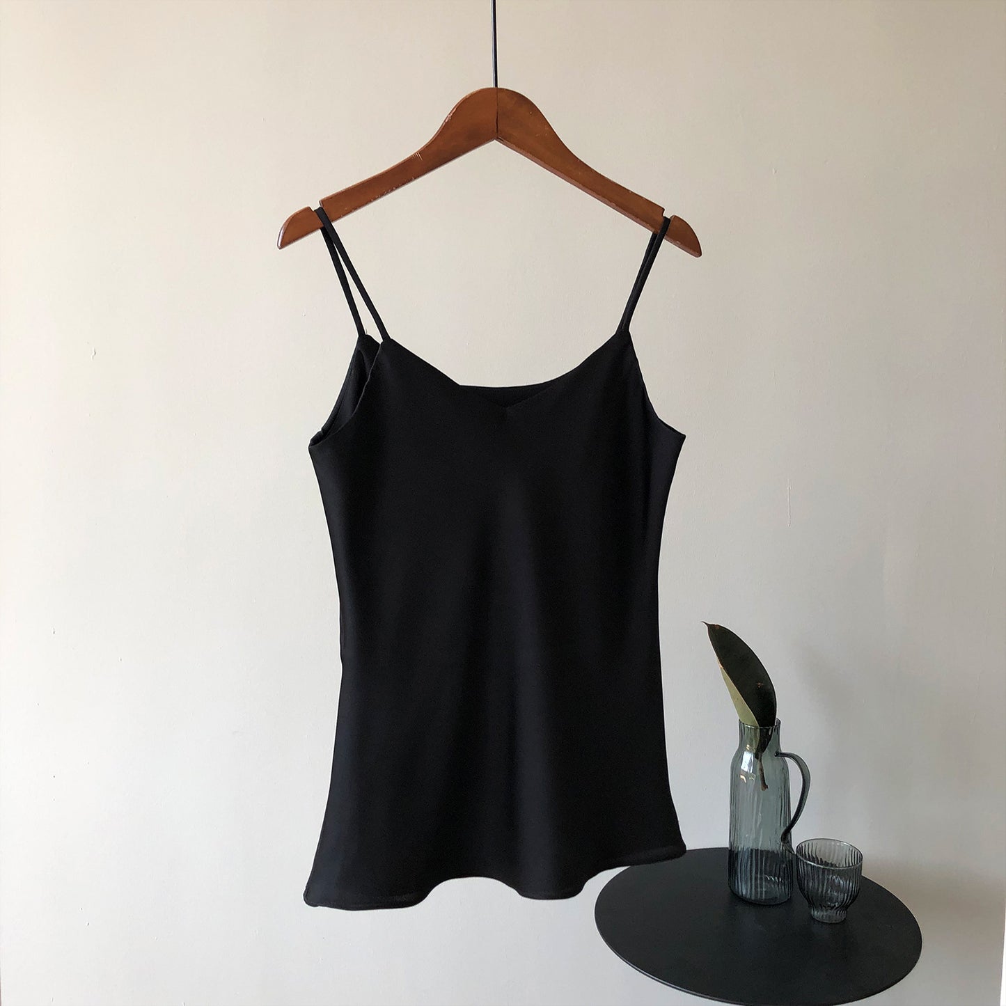 Satin V-neck Strap With Sleeveless Vest