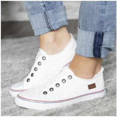 Flat bottom women's canvas shoes