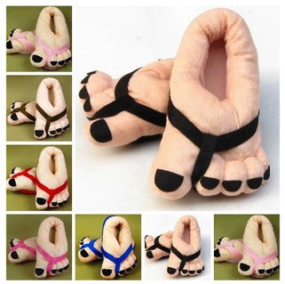 Winter men and women cute five-finger toe big feet cartoon thick all-inclusive with cotton slippers couple shoes