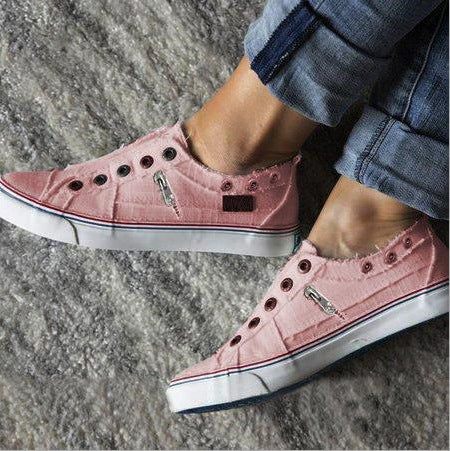 Flat bottom women's canvas shoes