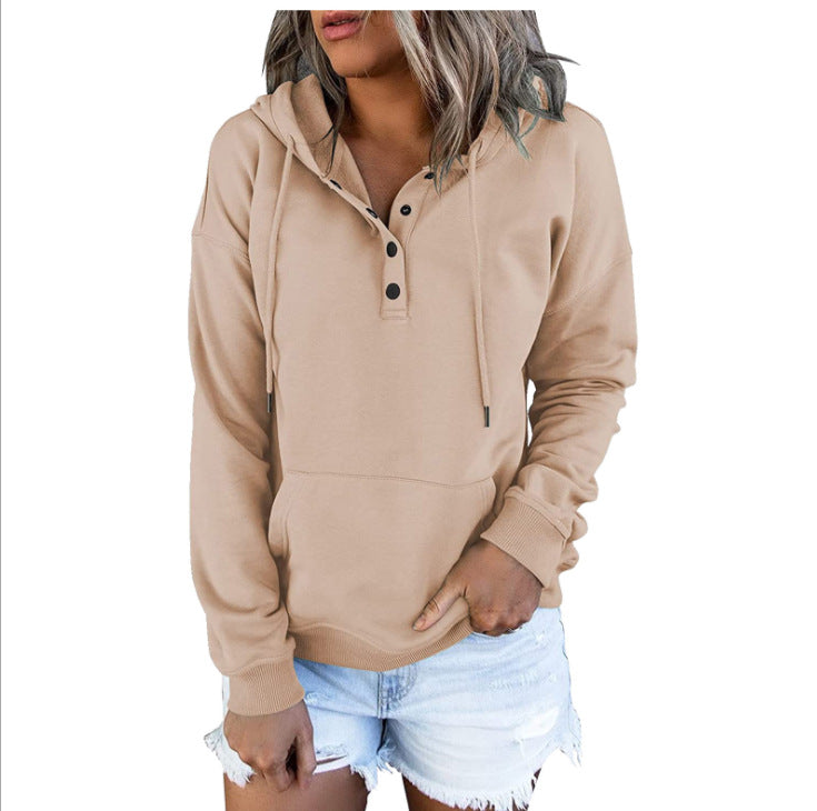 Women's Long-sleeved Hooded Front Eyelet Sweater