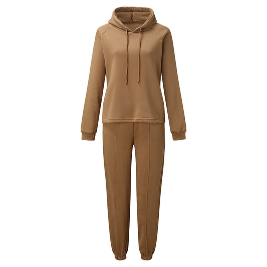 Spring And Summer Women's Sports And Leisure Hooded Sweater Suit Two-piece Suit