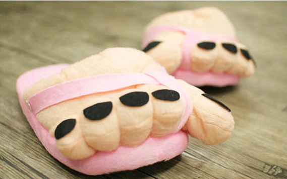 Winter men and women cute five-finger toe big feet cartoon thick all-inclusive with cotton slippers couple shoes