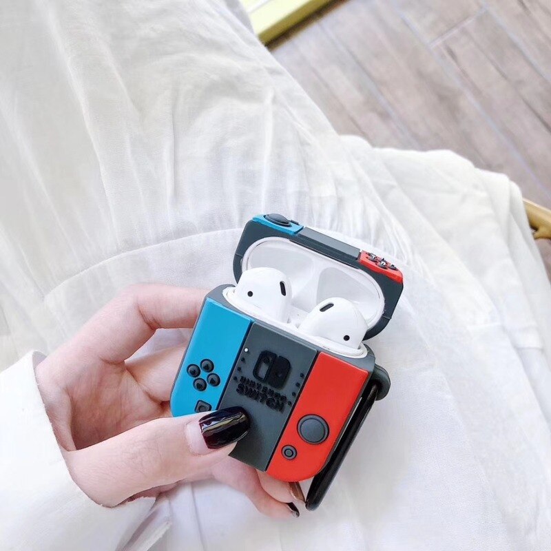 Cute 3D Game Earphone Case for AirPods Case Silicone Earbud Case for Airpods 2 Headphone Case for Apple Air Pods Cover with Hook