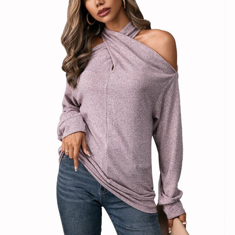 Loose Sexy Off-shoulder Sweater Long-sleeved Top