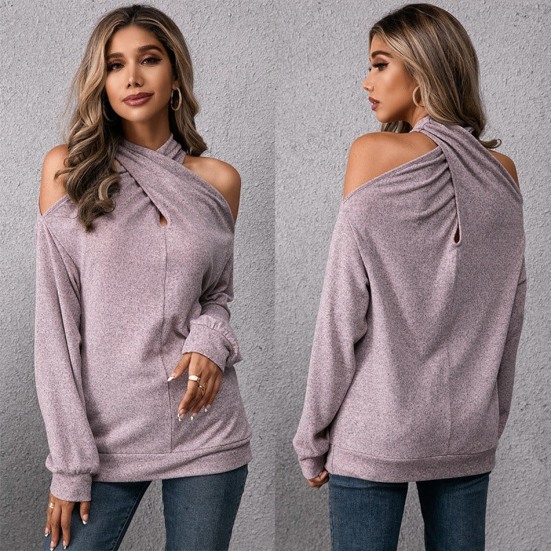 Loose Sexy Off-shoulder Sweater Long-sleeved Top