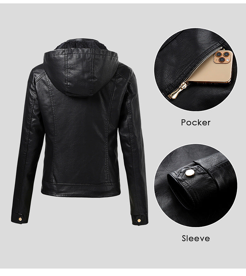 Women's Hot Style Plus Fleece Jacket With Detachable Hood