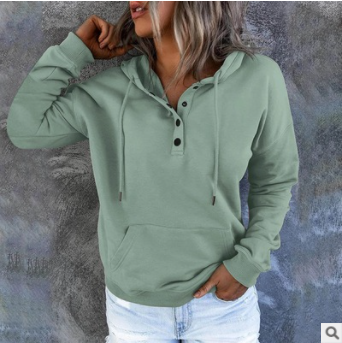 Women's Long-sleeved Hooded Front Eyelet Sweater